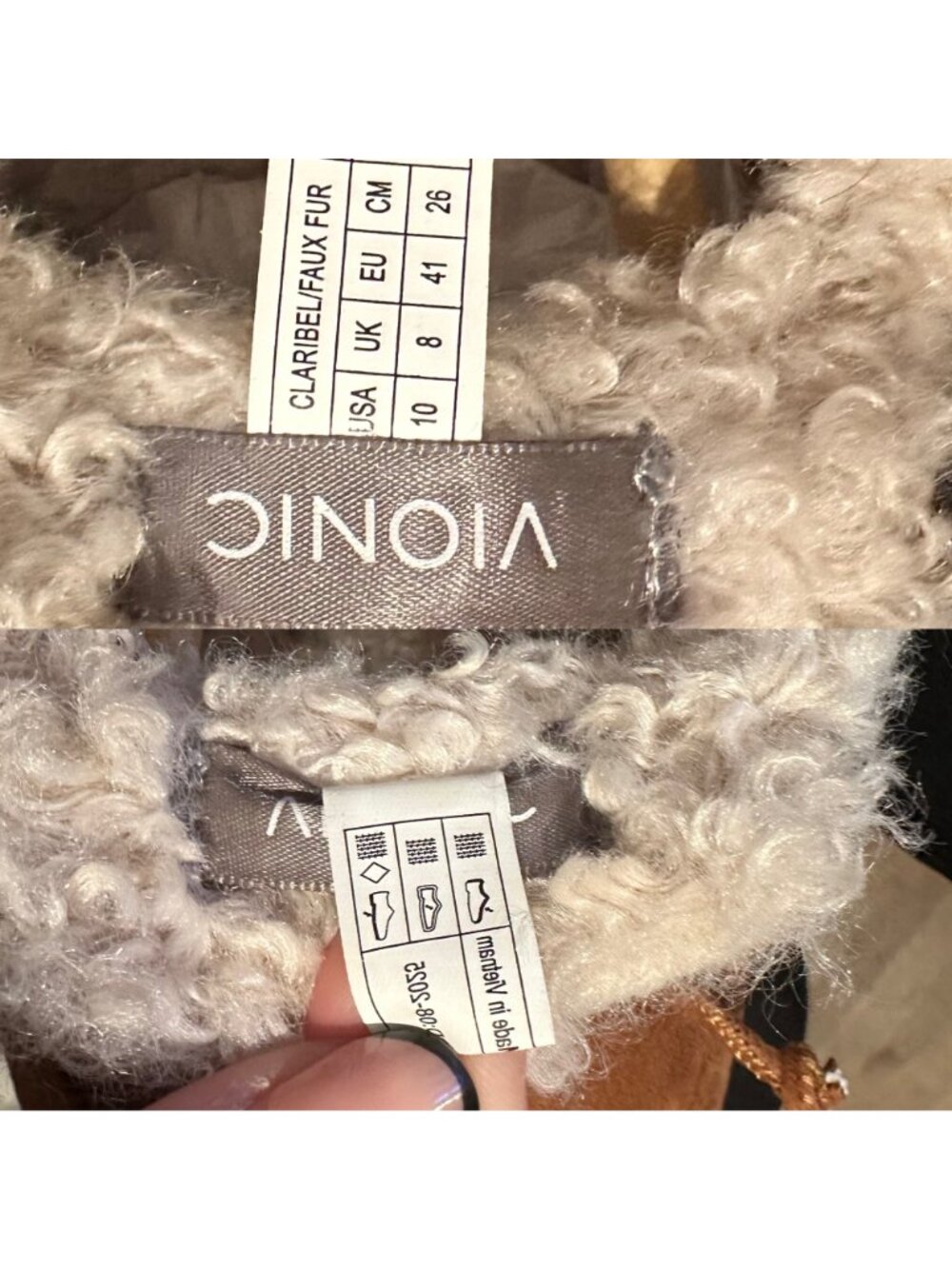 Vionic Claribel Shearling Tan Moccasin Slippers Womens 10 Orthotic Comfort - Picture 10 of 10